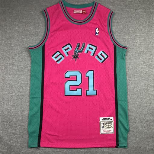 Tim Duncan 21 San Antonio Spurs 1998-99 Swingman Pink Jersey