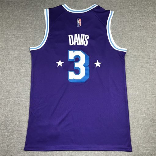 Anthony Davis 3 Los Angeles Lakers 2021-22 City Edition Purple Swingman Jersey back