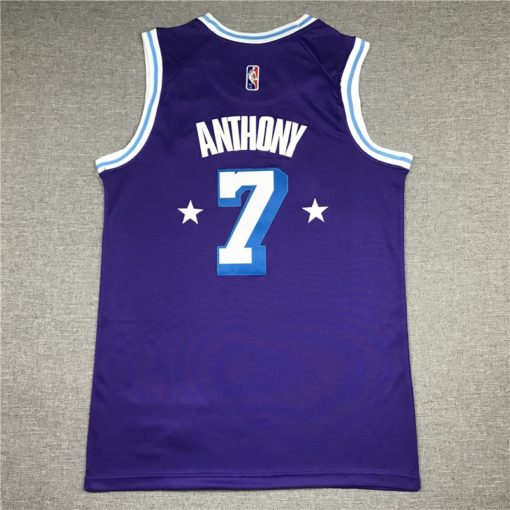 Carmelo Anthony 7 Los Angeles Lakers 2021-22 City Edition Purple Swingman Jersey back