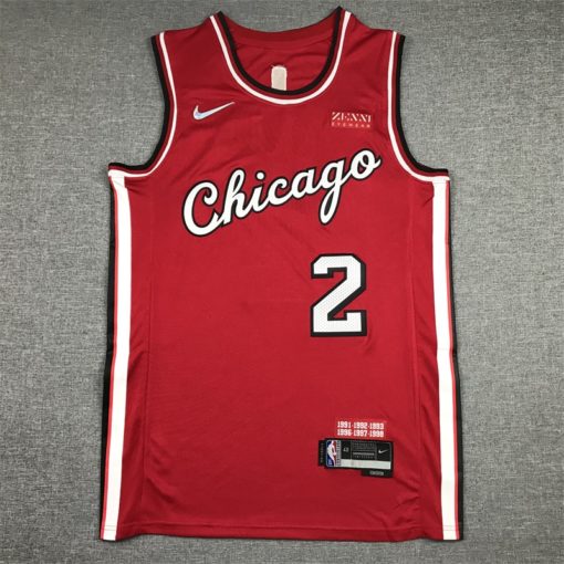 Lonzo Ball 2 Chicago Bulls Red 202122 City Edition Swingman Jersey