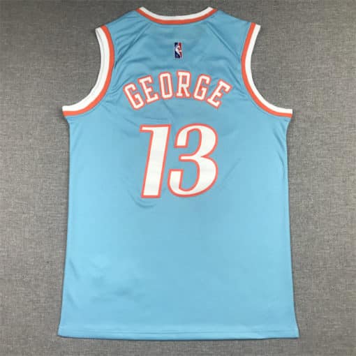 Paul George 13 Los Angeles Clippers 2021-22 Blue City Edition Swingman Jersey back