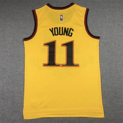 Trae Young Atlanta Hawks 2021-22 Swingman Jersey - City Edition - Yellow back.peg