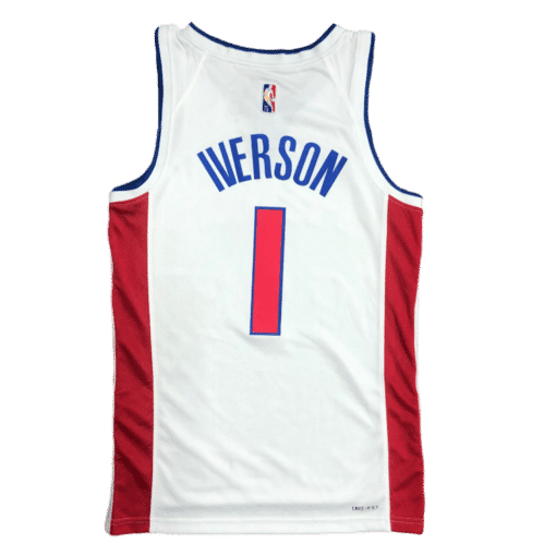 Allen Iverson #1 Detroit Pistons Jersey Swingman 2021-22 White - Icon back