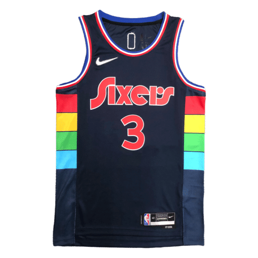 Allen Iverson #3 Philadelphia 76ers Swingman 202122 Navy Jersey - City Edition