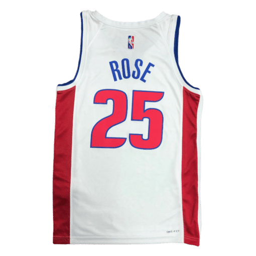 Derrick Rose #25 Detroit Pistons Jersey Swingman 2021-22 White - Icon back