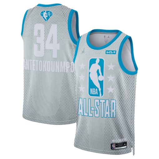 Jordan Brand Giannis Antetokounmpo Gray 2022 NBA All-Star Game Swingman Jersey