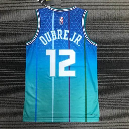 Kelly Oubre Jr 12 Charlotte Hornets 2021-22 Blue City Edition Jersey back