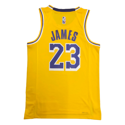 LeBron James #23 Los Angeles Lakers 2021-22 Gold Jersey back