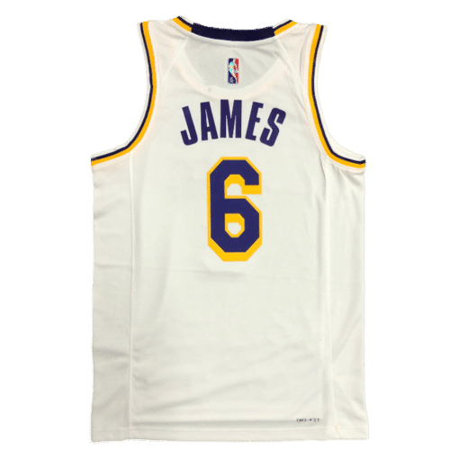 LeBron James #6 Los Angeles Lakers Icon Edition 2021-22 White Jersey back