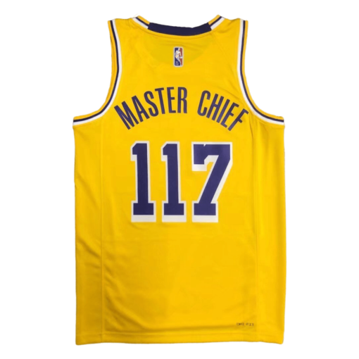 MASTER CHIEF #117 Los Angeles Lakers 2021-22 Gold Jersey back