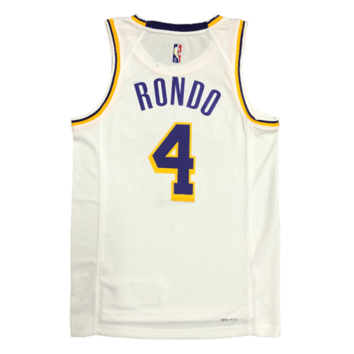 Rajon Rondo #4 Los Angeles Lakers Icon Edition 2021-22 White Jersey back