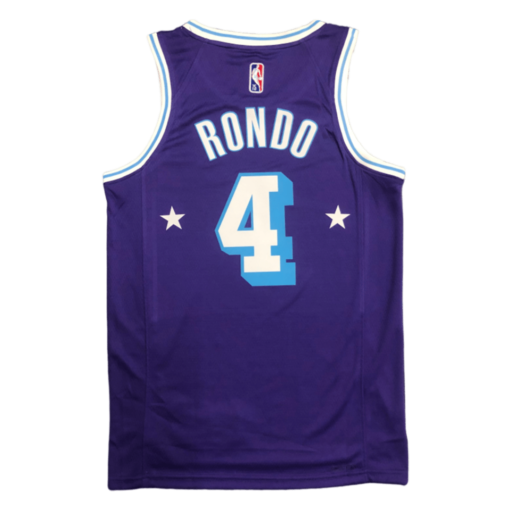 Rajon Rondo #4 Los Angeles Lakers Jersey Swingman 202122 Purple - City Edition back