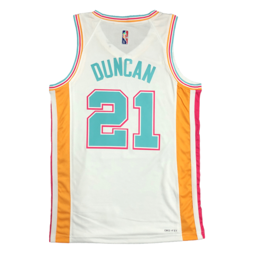 Tim Duncan 21 San Antonio Spurs White City Edition Swingman Jersey back