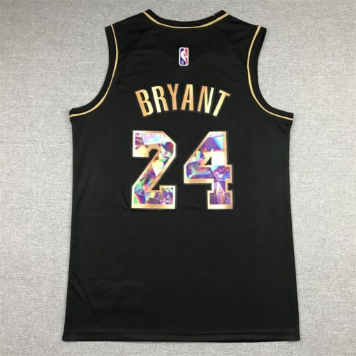 Kobe Bryant #24 Los Angeles Lakers 2021-22 Black Gold Diamond 75th Season Jersey back