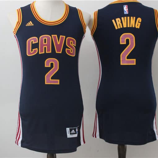 NBA Cleveland Cavaliers 2 Kyrie Irving Blue Women Dress Jersey
