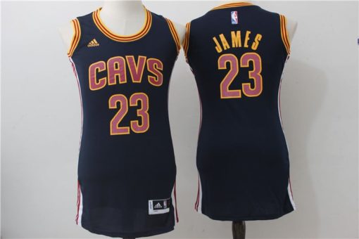 NBA Cleveland Cavaliers 23 Lebron James Blue Women Dress Jersey