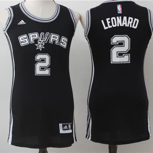 NBA San Antonio Spurs 2 Kawhi Leonard Black Women Dress Jersey
