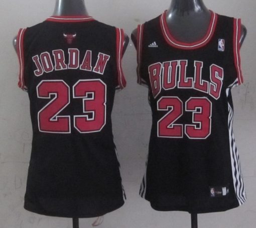 NBA Women Chicago Bulls 23 Michael Jordan Black Jersey