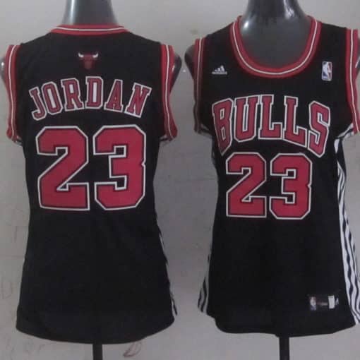 NBA Women Chicago Bulls 23 Michael Jordan Black Jersey