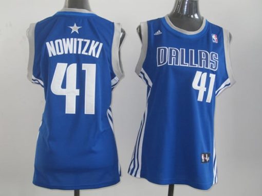 NBA Women Dallas Mavericks 41 Dirk Nowitzki Swingman Blue Jersey