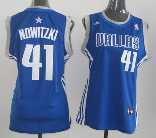 NBA Women Dallas Mavericks 41 Dirk Nowitzki Swingman Blue Jersey