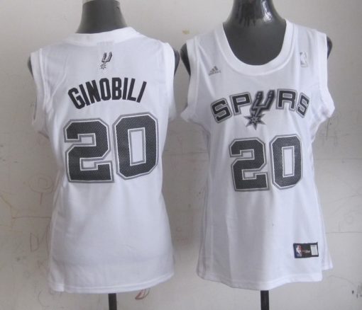 NBA Women San Antonio Spurs 20 Manu Ginobili New Revolution 30 Swingman White Jersey