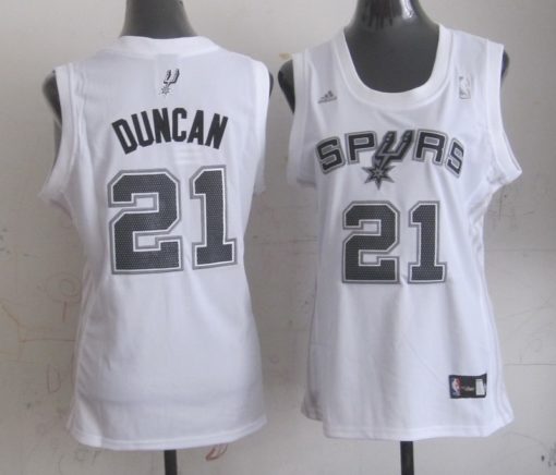 NBA Women San Antonio Spurs 21 Tim Duncan New Revolution 30 Swingman White Jersey