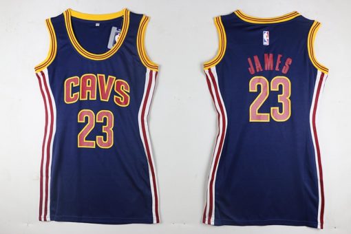 Women 2014 2015 NBA Cleveland Cavaliers 23 Lebron James Blue Dress Jerseys