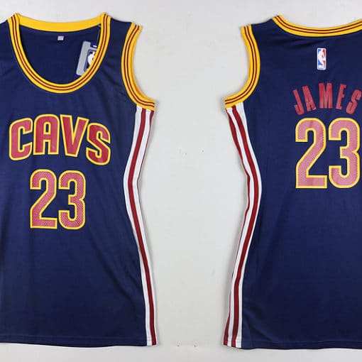 Women 2014 2015 NBA Cleveland Cavaliers 23 Lebron James Blue Dress Jerseys
