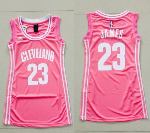 Women 2014 2015 NBA Cleveland Cavaliers 23 Lebron James Pink Dress Jerseys