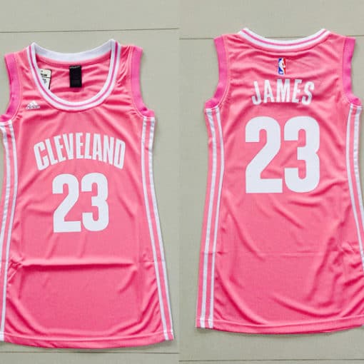 Women 2014 2015 NBA Cleveland Cavaliers 23 Lebron James Pink Dress Jerseys