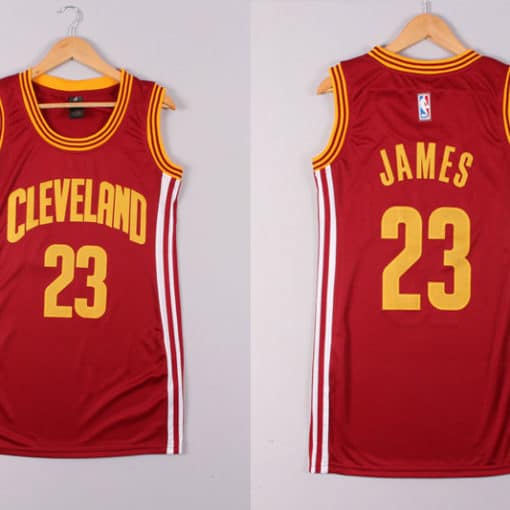 Women 2014 2015 NBA Cleveland Cavaliers 23 Lebron James Red Dress Jerseys