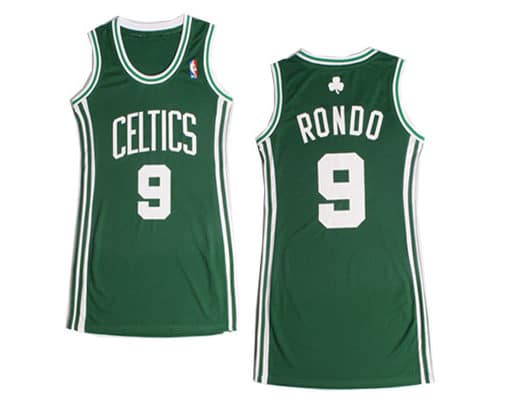 Women NBA Boston Celtics 9 Rajon Rondo Green Dress Jersey