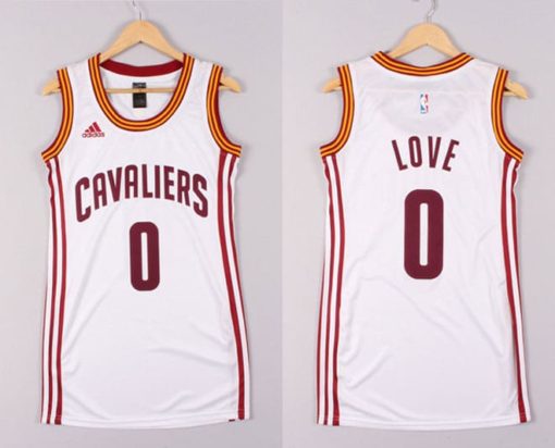 Women NBA Cleveland Cavaliers 0 Kevin Love White Dress JerseyWomen NBA Cleveland Cavaliers 0 Kevin Love White Dress Jersey