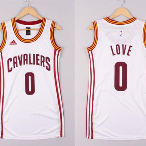 Women NBA Cleveland Cavaliers 0 Kevin Love White Dress JerseyWomen NBA Cleveland Cavaliers 0 Kevin Love White Dress Jersey