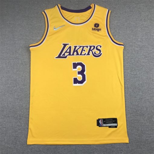 Anthony Davis 3 Los Angeles Lakers 2022 Gold Icon Swingman Jersey