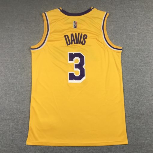 Anthony Davis 3 Los Angeles Lakers 2022 Gold Icon Swingman Jersey back