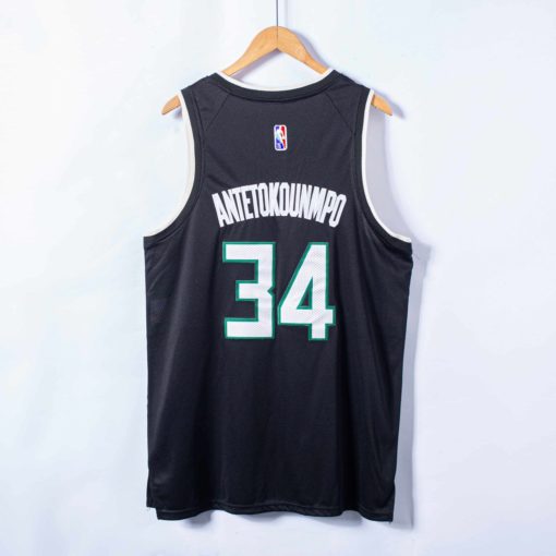 Giannis Antetokounmpo 34 Bucks 2022 Black Statement Edition Jersey back