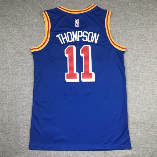 Klay Thompson #11 Golden State Warriors 2021-22 Royal Blue Jersey Back