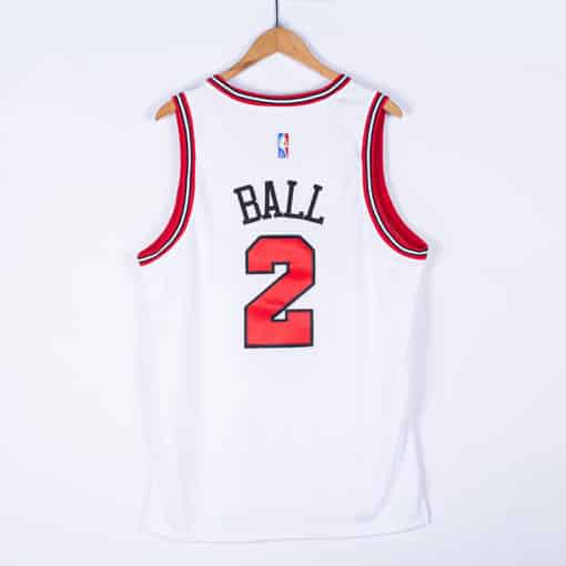 Lonzo Ball 2 Chicago Bulls 2022 White Association Edition jersey back