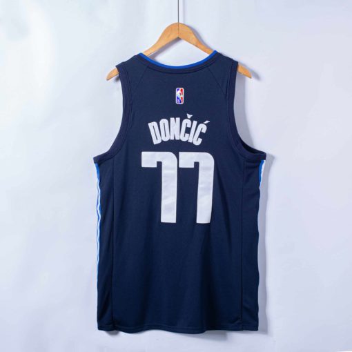 Luka Doncic 77 Dallas Mavericks 2020 Statement Edition Navy Swingman Jersey back