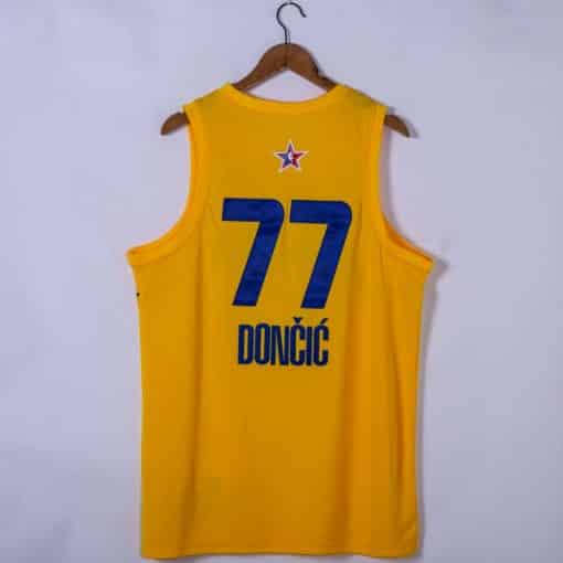 Luka Doncic 77 Dallas Mavericks Yellow 2021 All Star Game Jersey back