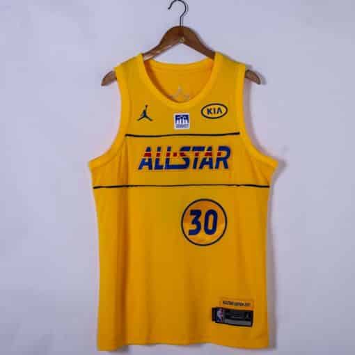 Stephen Curry 30 Golden State Warriors Yellow 2021 All Star Game Jersey