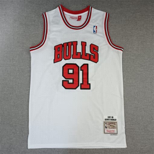 Dennis Rodman #91 Chicago Bulls White 1997-98 Jersey