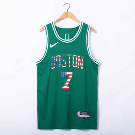 Jaylen Brown #7 Boston Celtics 2022 USA Flag Green Icon Swingman Jersey