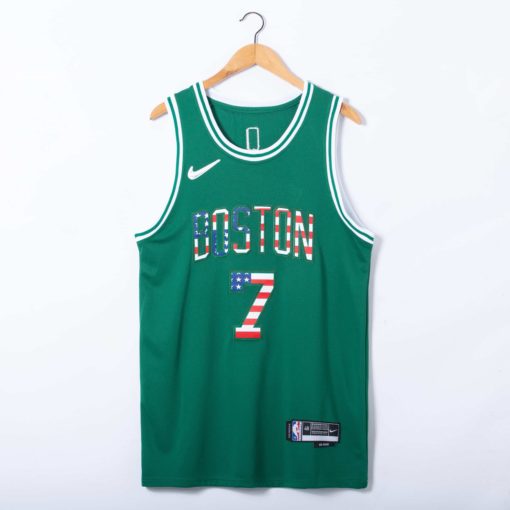 Jaylen Brown #7 Boston Celtics 2022 USA Flag Green Icon Swingman Jersey