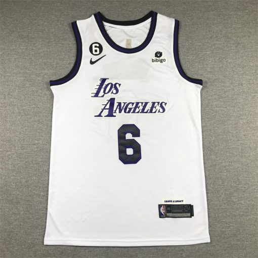 LeBron James 6 Los Angeles Lakers 2022-23 White City Edition Jersey