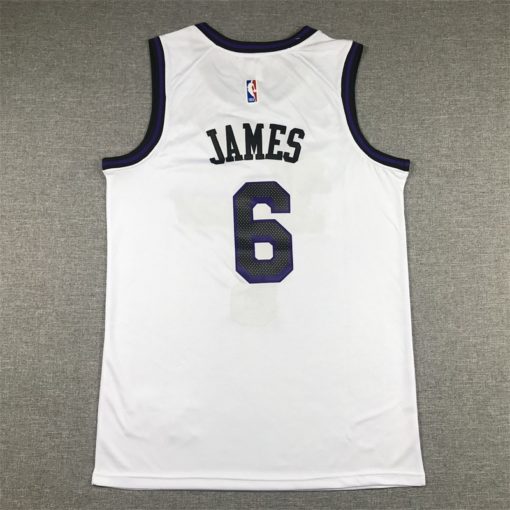 LeBron James 6 Los Angeles Lakers 2022-23 White City Edition Jersey back