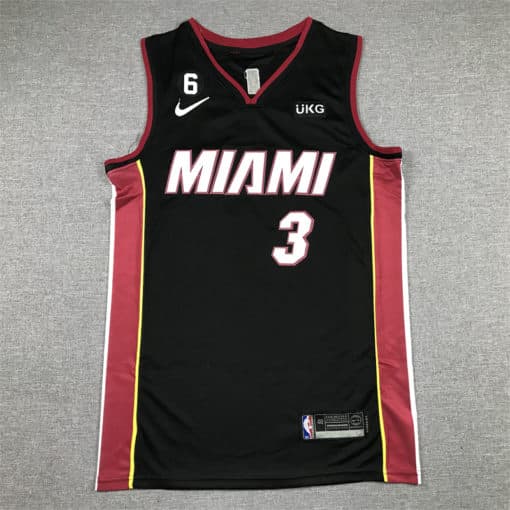 Dwayne Wade #3 Miami Heat 2023 Black Icon Jersey