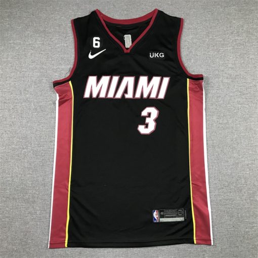 Dwayne Wade #3 Miami Heat 2023 Black Icon Jersey